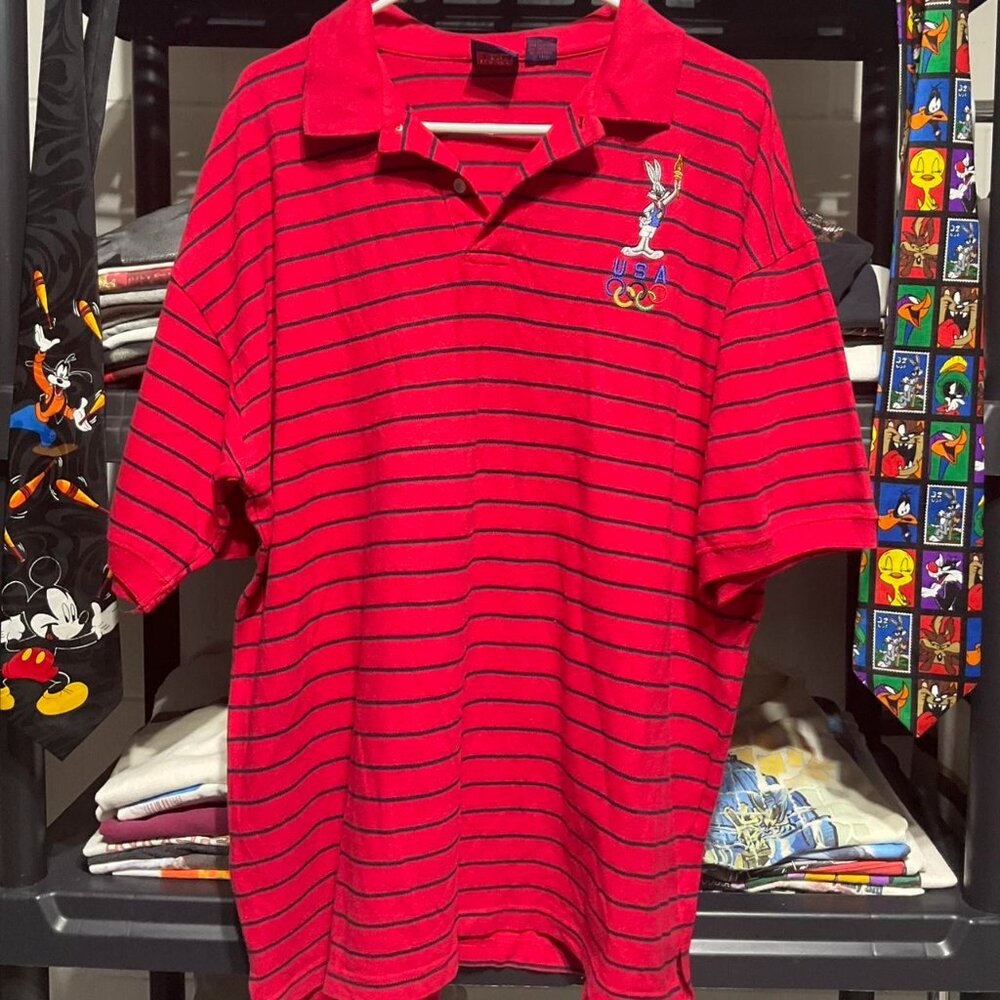 Vintage Y2K bugs bunny Olympics polo